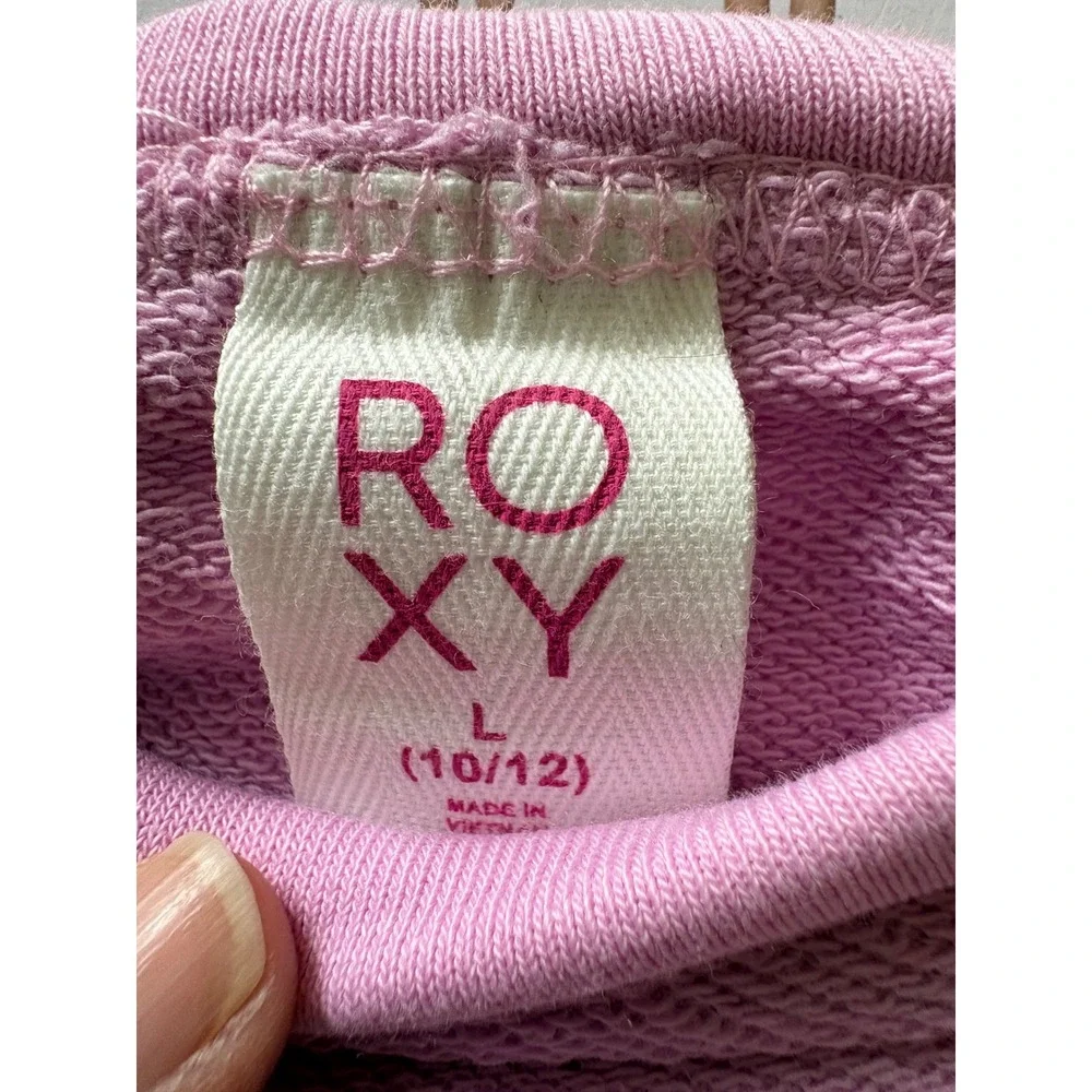 Roxy Girls Purple 2PC Short Set Sweatshirt and Shorts Floral Size L 10/12 NWT